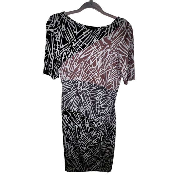 BCBG Max Azria Womens Abstract Print Bodycon Tight Stretch Dress Size Large Sexy - Picture 1 of 4